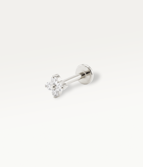 Piercing Trèfle Titane - Argenté