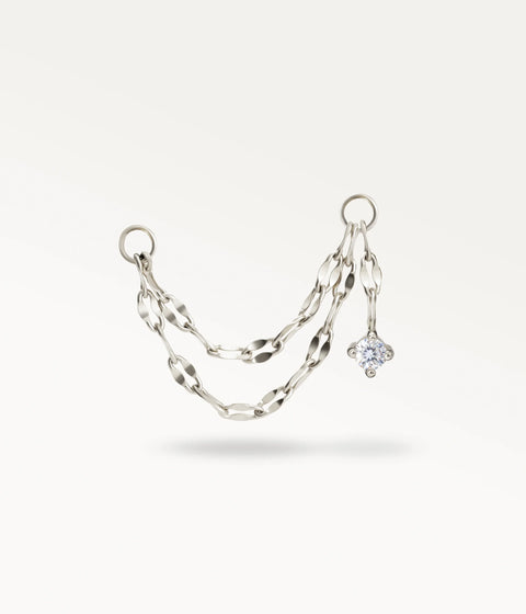 Nuée cadena para piercing de oreja - Plateado