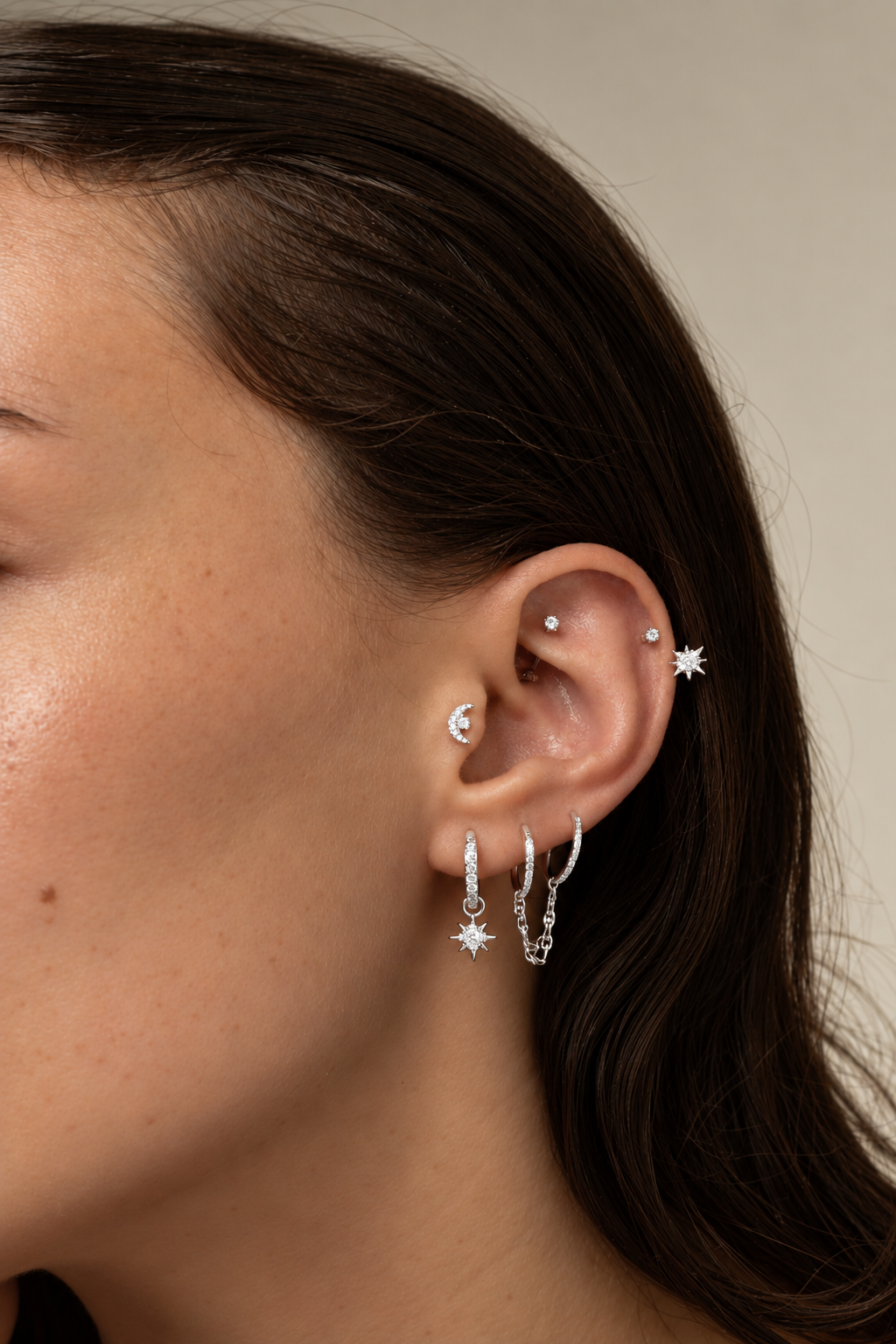 Composition Constellation Or blanc Solstice Bijoux