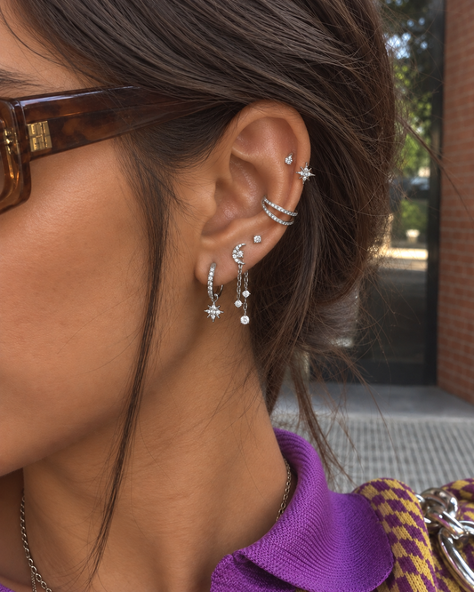 Combinación L'étoilée con acabado en tono de oro blanco de Solstice Bijoux