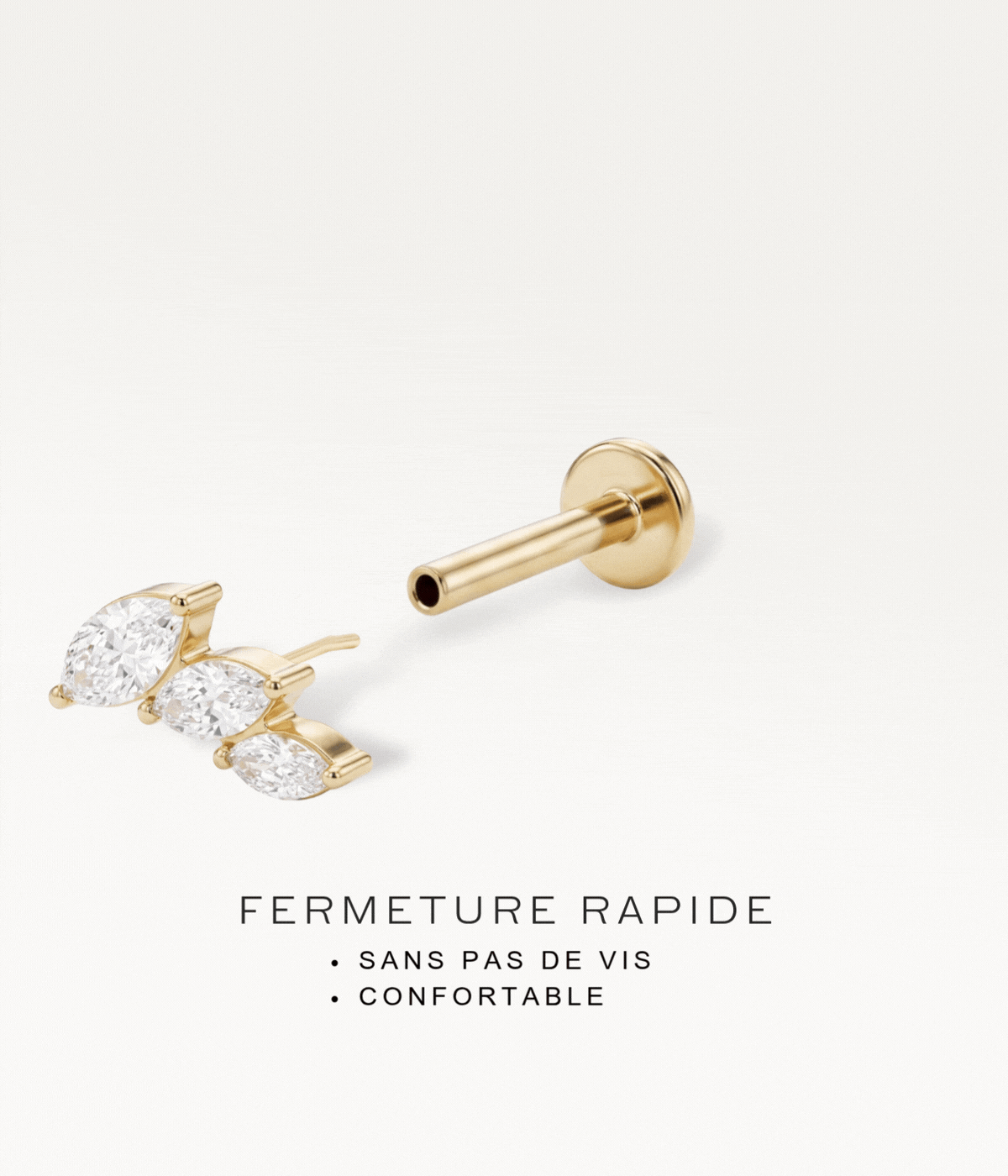 Opening the stud's threadless fastening