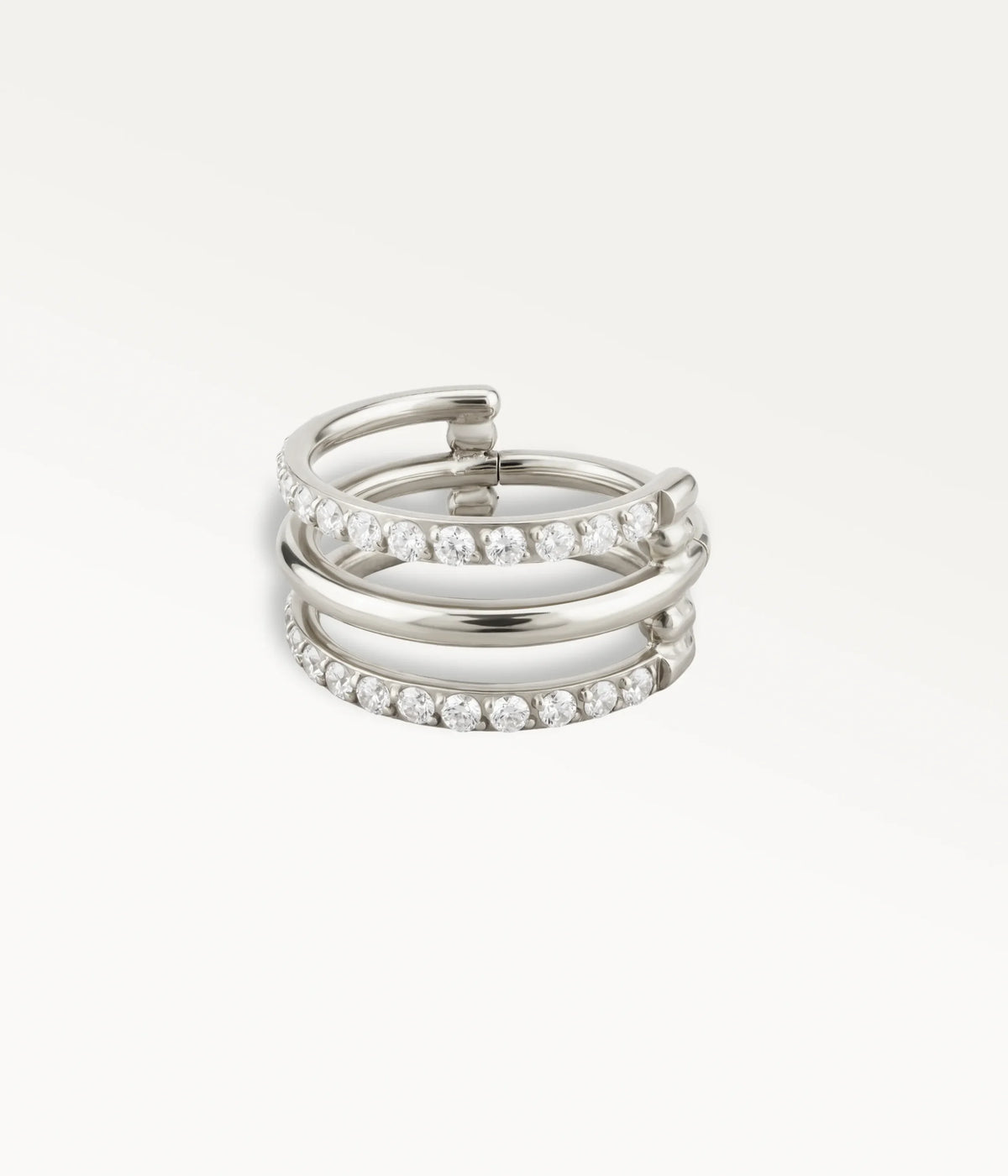 silberfarbenes Dreifachring-Piercing