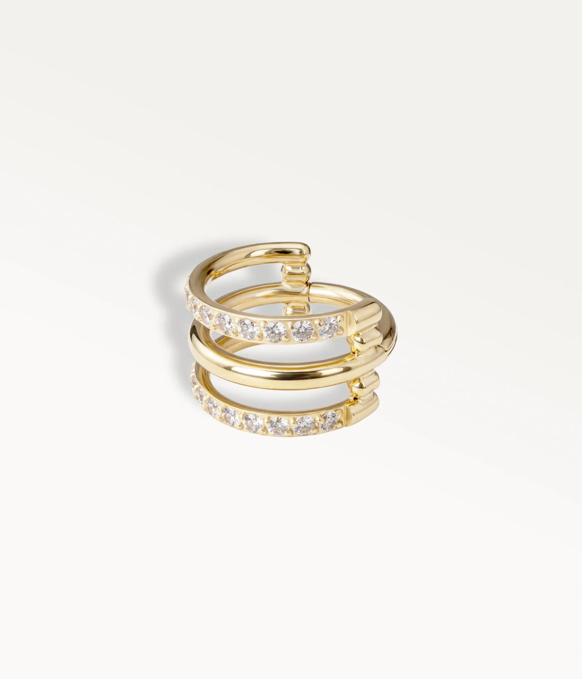 goldfarbenes Dreifachring-Piercing
