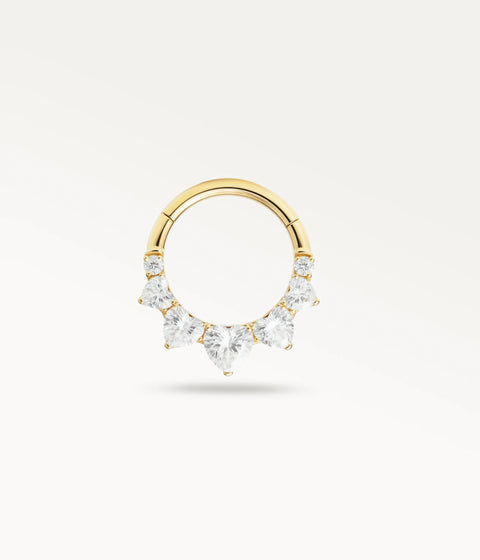 Cyrielle sparkling hoop for daith & septum piercings - Gold-tone