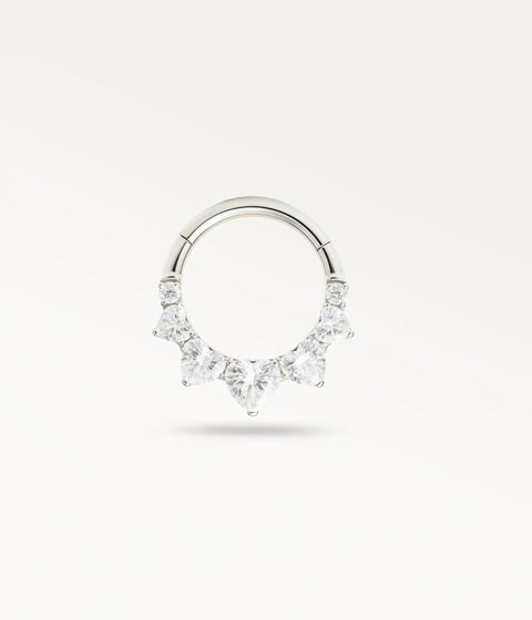 Cyrielle sparkling hoop for daith & septum piercings - Silver-tone
