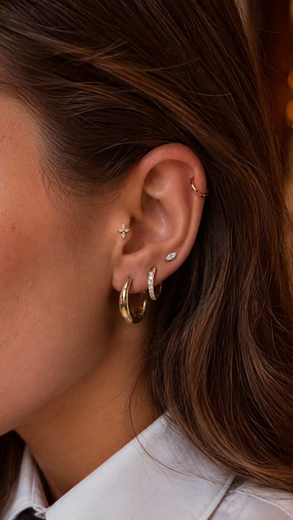 Élise gold-tone ear stack, Solstice Bijoux