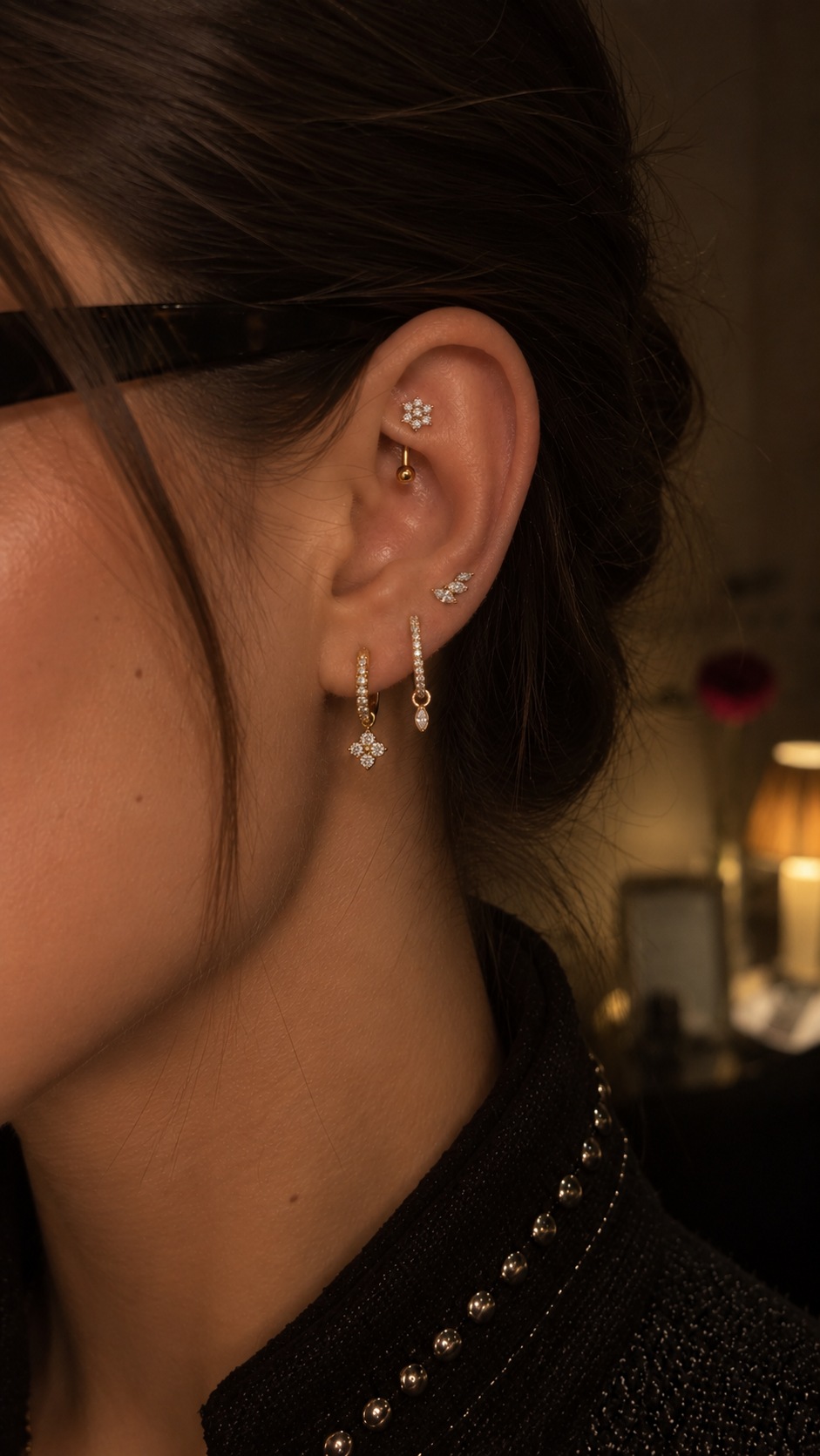 Aurore gold-tone ear stack, Solstice Bijoux