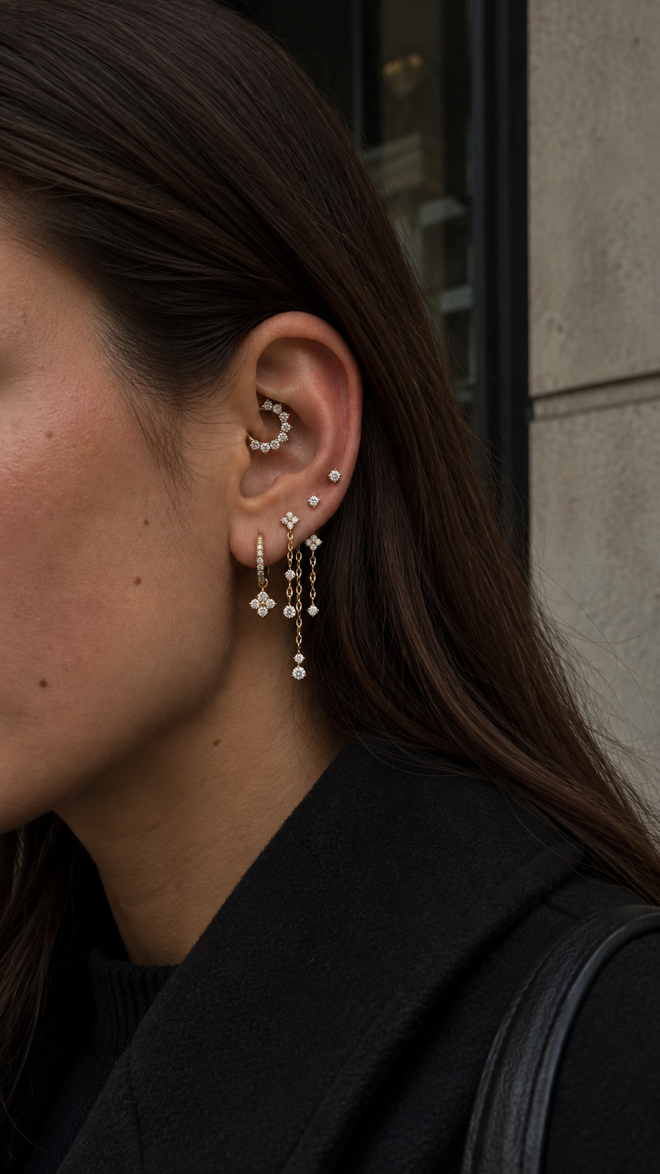 Komposition Éden, goldfarben, Solstice Bijoux