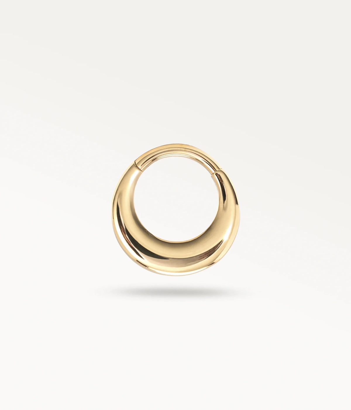 Gold-tone Halo hoop, thick domed shape, front view.