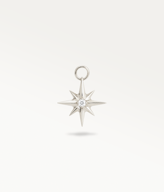 Étoile charm - star-shaped pendant, silver-tone, front view