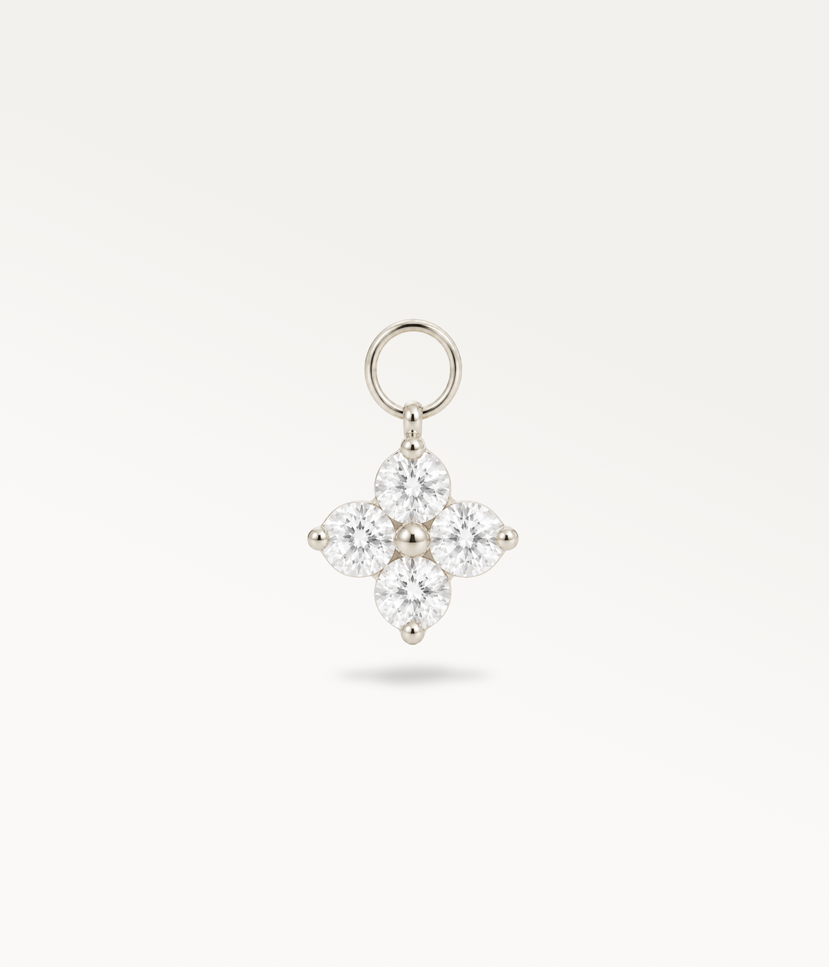 Trèfle Poésie charm, silver-tone, front view